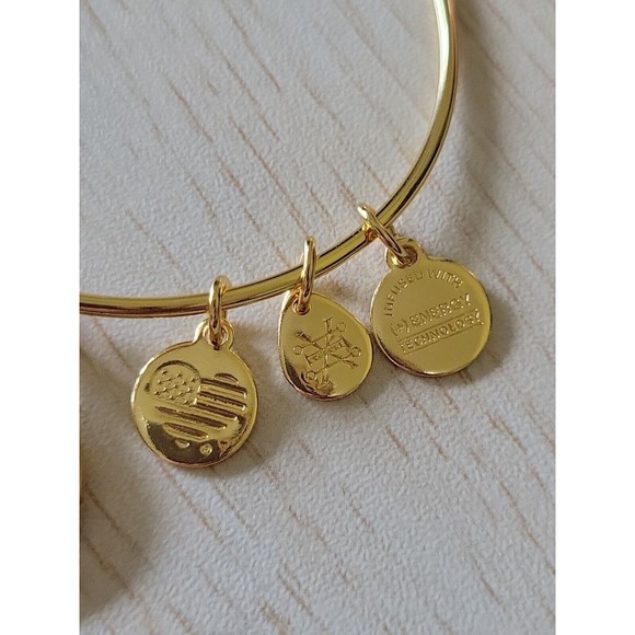 Alex & Ani United States Coast Guard 1790 Gold Tone Charm Bracelet 2016 - Picture 3 of 6